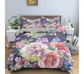 Vintage Flower King Queen Duvet Cover Peony Sunflower Bedding Set Tropical Floral Quilt Cover Boho Polyester Comforter Cover