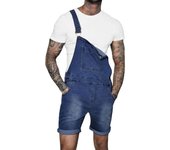 Men's denim rolled up retro Bailey, running multi pocket jumpsuit, casual pants, men's jumpsuit