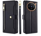 Magnético Funda de Cuero PU Billetera Solapa Tapa VIVO X100 5G, Multifuncional Cuerda Colgante Funda protectora