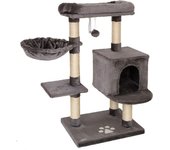 Árbol rascador para Gatos Altura 93 cm, Gris Oscuro