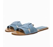White Leather Flip Flops Woman Summer Wide Straps House Shoes Fashion Slingbacks Flat Sandals Beach Style Round Toe Slippers New