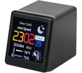 Hermoso reloj despertador clima temperatura humedad tiempo reloj despertador escritorio decoración