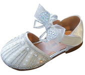 Girl party princess shoes, pearl water diamond soft sole, comfortable and sweet flat, novelty for summer 2024