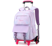 trolley backpack with wheels for school girl large capacity backpack lightweight bookbag elementary school bag with wheels