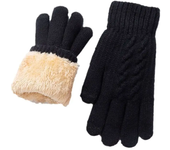 Fashion Boys Girl Winter Gloves Pure Color Lamb Velvet  Mittens Soft Warm Black Double Layer Male Thickened Gloves