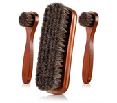 3 Pieces Horsehair Shoes Polish Brushes Kit Leather Shoes Boot Care Clean Polish Daubers Applicators