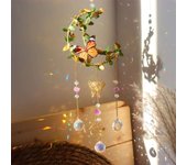 New Vine winding Butterfly Crystal Wind Chime Star Moon Hanging Rainbow Chaser Dream Catcher Home Garden Decor Windchimes