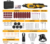 DEKO Kit 126PCS de Herramientas Rotativas Mini Herramientas Rotativas de Mano para Madera/Metal, Amoladora Eléctrica Taladradora