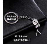 Teamer Funny Middle Finger Stickman Keychain 2024 Cute Trend School Bag Car Key Pendant Couple New Trinket Gift Keyring