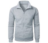 Chaqueta De Manga Larga Para Hombre Con Cierre De Cremallera Estilo Deportivo Color Sólido Caliente Para Otoño Y Primavera Outerwear Casual