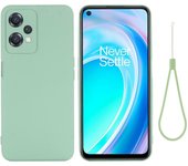 For OnePlus Nord CE 2 Lite 5G Anti-fall Protective Phone Case Ultra Slim Scratch Resistant Soft Liquid Silicone Cellphone Cover with Strap