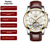 Nuevo Reloj para Hombre Reloj Mecánico Totalmente Automático Tourbillon Impermeable Calendario Luminoso