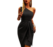 Party ds solid color sleeveless shoulder printed with irregular straps