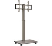 Soporte TV Ruedas Blanco de Serie E con Base de Madera para Pantallas de 32 a 70 Pulgadas,MAX VESA600*400mm,Soporte TV Suelo Ruedas con Función Giratoria,Ajuste de Altura,Gestión de Cable
