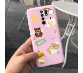For Redmi 9 Phone Case 6.53 inch Xiaimi Redmi 9 Soft Silicone Phone Cases TPU Back Cover On Capa Redmi9 Cute Bear Cartoon Bumper