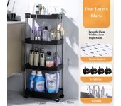 Rack With Wheels, 3/4 Layer Rolling Cart, Bathroom Storage Organizer, Multi-purpose Utility Cart