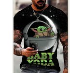 Yoda Baby 3D Printed Plus-size Men's and Women's T-shirt Casual Round Neck Sports Breathable Quick Drying Short Sleeve