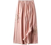 Women's Linen Blend Pants Loose Fit Straight Wide Leg Palazzo Pants Trousers for Work Daily Commuting