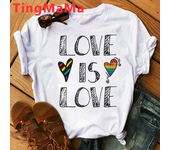 Kawaii Love Is Love Lgbt T Shirt Men Funny Harajuku Rainbow Gay Pride T-shirt Love Wins Graphic Tees Hip Hop Tops Tshirt Male