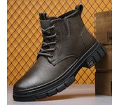 Nuevas botas de trabajo, botas de cuero de moda de caña alta para hombres de estilo británico americano retro