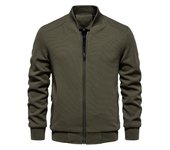 AIOPESON-Chaqueta Bomber forrada de lana para hombre, abrigo cálido informal con bolsillo con cremallera, prendas de vestir, Otoño e Invierno