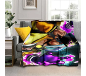 3D K-King of Fighters Retro Game Pattern Flannel Blanket，Warm and Soft Blanket For Couch Sofa Office Home Travel Birthday Gift.