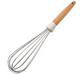Utensilios de cocina blancos, herramienta de silicona con mango multifunción de madera