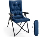 Silla de Camping Plegable Capacidad de 150 kg Respaldo Alto pequeño tamaño Plegable Silla de jardín Acolchada de Lujo con 4 Posiciones, Silla de Pesca Ajustable para balcón