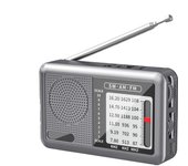 Radio portátil de Banda Completa, pequeña Radio de Onda Corta, Radio de Onda Corta Recargable Radio meteorológica Am FM, Radio del Transistor del Conector del Auricular del Equipo de Audio