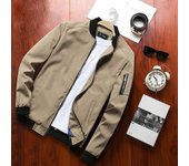 Men's Jacket Causal Spring Fall Thin Bomber Coat Full-Zip Up Lightweight Outwear