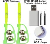 Fish Bell Alarm Fishing Light CR425 Battery USB Charge Clip Rod Tip Bite Lure Hook Indicator Ring Luminous Stick LED Tackle Lamp