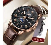 Hombre automático impermeable luminosa calendario reloj reloj de cuarzo