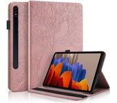 For Samsung Tab S8 Case 11 inch Tree Embossed PU Leather Tablet Cover For Funda Galaxy Tab S8 S7 SM-X700 SM-X706 SM-T870 SM-T875