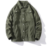Chaqueta vaquera azul para hombre, abrigo de manga larga con cuello cuadrado de un solo pecho, verde, negro, amarillo, blanco, morado disponible