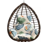 Hanging Swing Egg Chair Cushion Cover Patio Large Round Papasan Pad Detachable Garden Lounger Cushion Cover  (No Filling)