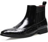 Chelsea botas cortas de los hombres puntiagudos más el tamaño de los zapatos de los hombres