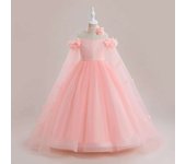 Sponge Flowers Bridesmaid For Wedding And Party, Elegant Tulle Ball Gown With Off Shoulders, Birthday First Communion Dresses