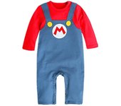 Bebé Cosplay Gatear Disfraz Bodysuit Bodysuit Mario Luigi Cosplay Disfraz Sombrero Set