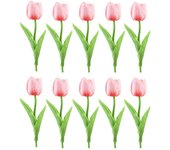 10Pcs Creative Simulated Tulip Flower Rustic Silk Flower Bouquet of Artificial Plants Artificial Plants Lightweight