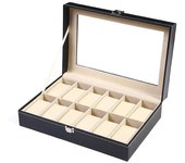 Holder Organizer PU Leather Storage Case Watch Display Jewelry Box For Men Or Women saat kutusu