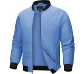 MAGCOMSEN Men's Bomber Jacket Lightweight Jacket Full Zip Light Waterproof Windbreaker Casual Stylish Golf outdoor Sport Coats