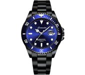 Verde agua fantasma automático cuarzo reloj de los hombres de la marea luminosa resistente al agua