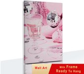 Pink Disco Ball Dance Floor Party Fashion Poster with Frame Retro Wall Art Picture Canvas Painting for Club Bar Room Home Decor