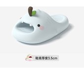 Mandarin duck apple shark pull zapatillas mujer verano casa EVA antideslizante sandalias de baño hombres 3,5CM fondo grueso
