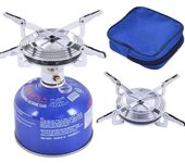 Outdoor camping stove, mini with warning bag, portable gas stove for hiking, mountaineering, and fishing