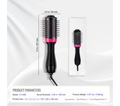 SucceBuy Hair Blow Dryer Brush, 4-in-1 Ionic with 65mm Ceramic Coating Oval Barrel, 3 Heat Settings, Professional for Straightening, Drying, Curling