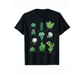 10 Types of Cactus Succulent Teacher Chart Cactus Lover Tee T-ShirtDad Gift Soft And Comfortable Round Neck Short Sleeve - 230g