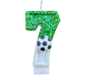 Football Children's Birthday Candles Number 0-9 Green Sparkles Birthday Creative Soccer Candle for Boy Party Cake Top Decoration