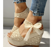 Zapatos de tacón de cuña para mujer, sandalias de verano 2025, zapatos de tacón alto con plataforma para fiesta para mujer