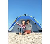 Tienda de Playa Tienda Pop Up Portátil Tienda Instantánea Fácil de Instalar para 4 Personas con UPF 50+ Gran Tamaño 215 x (150+20) x 115 cm